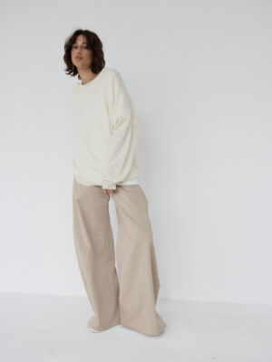 spodnie typu wide leg AHI beige