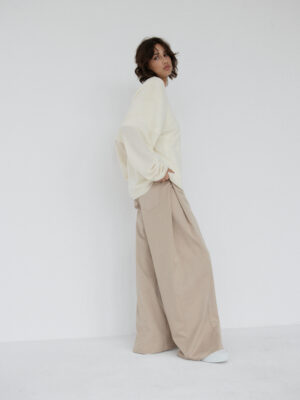 spodnie typu wide leg AHI beige