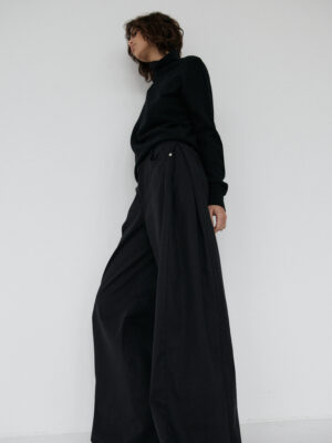 spodnie typu wide leg AHI black