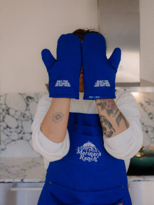 bawełniane rękawice kuchenne HOT PANTS cobalt blue