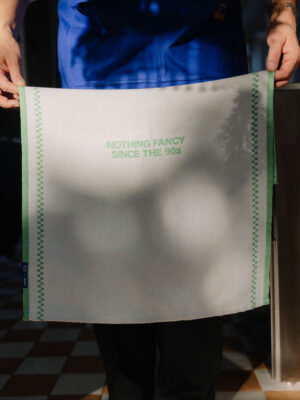 bawełniana ścierka kuchenna NOTHING FANCY off-white/green