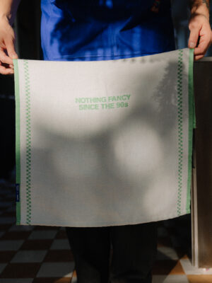 bawełniana ścierka kuchenna NOTHING FANCY off-white/green