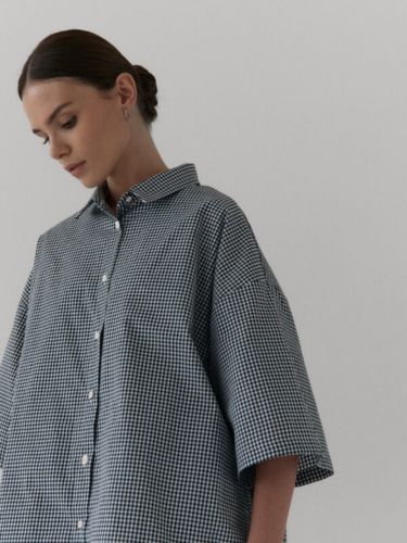 koszula oversize z krotkim rekawem MAU black_off white