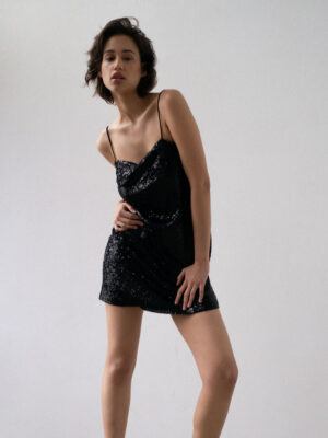 krótka sukienka cekinowa NAIH sparkly black