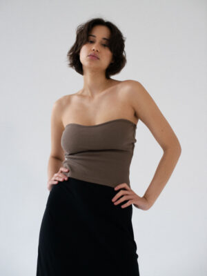 top bez rękawów LINEA khaki