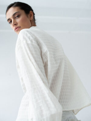 koszula z bufiastymi rękawami AMPLE CARRE off-white