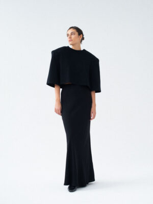 longsleeve z poszerzoną linią ramion CREM black