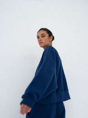 bluza oversize SMOOTH COTTON oxford navy