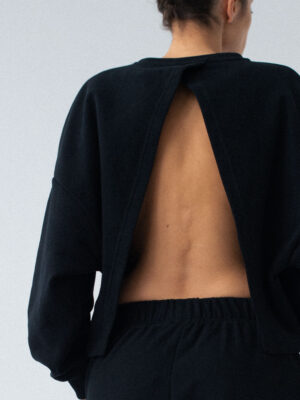 bluza typu cropped z wycięciem na plecach ARC black