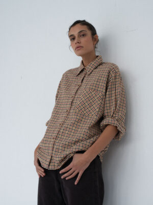 flanelowa koszula oversize NIA chequered black/white/red/yellow