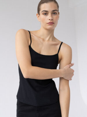 koszulka na cienkich ramiączkach RIBE black