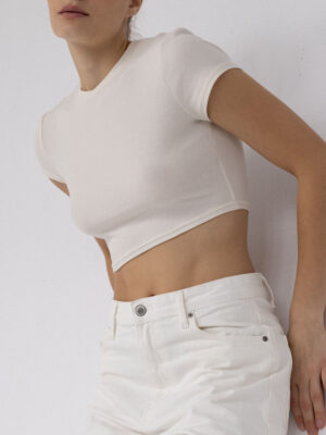 krótki top RIBE ecru