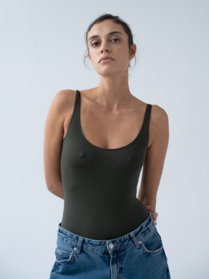 skinny bodysuit olive