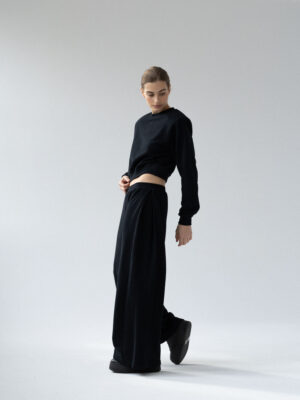 spodnie dresowe typu wide leg LE PUMP black