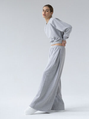 spodnie dresowe typu wide leg LE PUMP grey