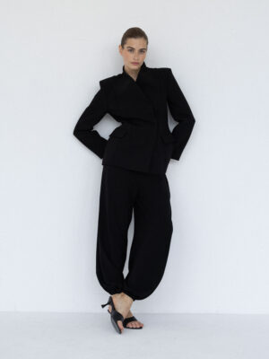 spodnie typu jogger DUE black