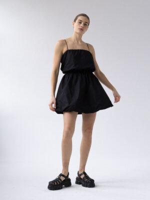 sukienka mini z chrupiącej bawełny MIEL black