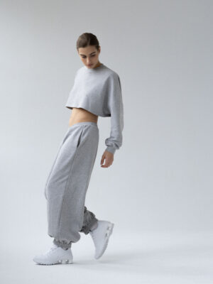 bluza oversize typu cropped LE PUMP grey