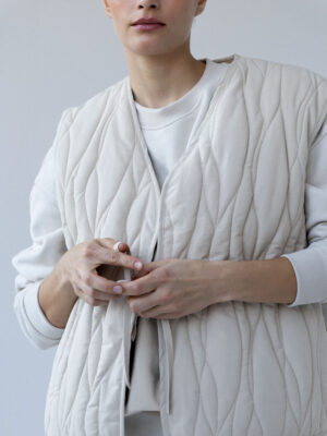 pikowana kamizelka oversize TOSCA eggshell