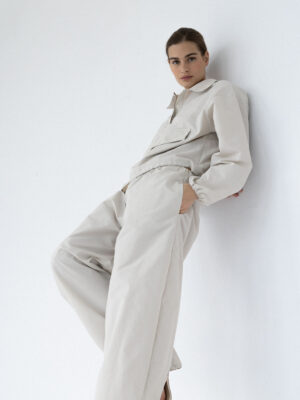 spodnie techniczne o bawełnopodobnej strukturze OLIE sandy beige