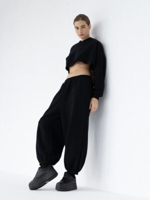 spodnie z niskim stanem typu baggy LE PUMP black