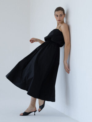 sukienka midi z chrupiącej bawełny MIEL black