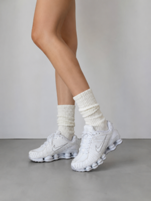 długie mięsiste bawełniane skarpety YUP off white