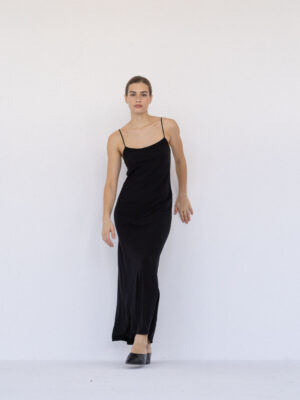 długa sukienka typu slip DUE black