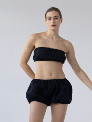 top typu bandeau ze strukturalnej tkaniny MARSH black
