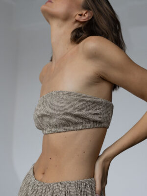 top typu bandeau TAO chequered beige/black