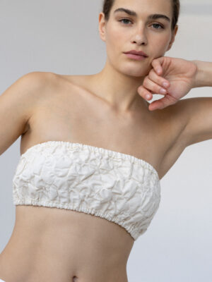 top typu bandeau z tkaniny strukturalnej SOIL beige